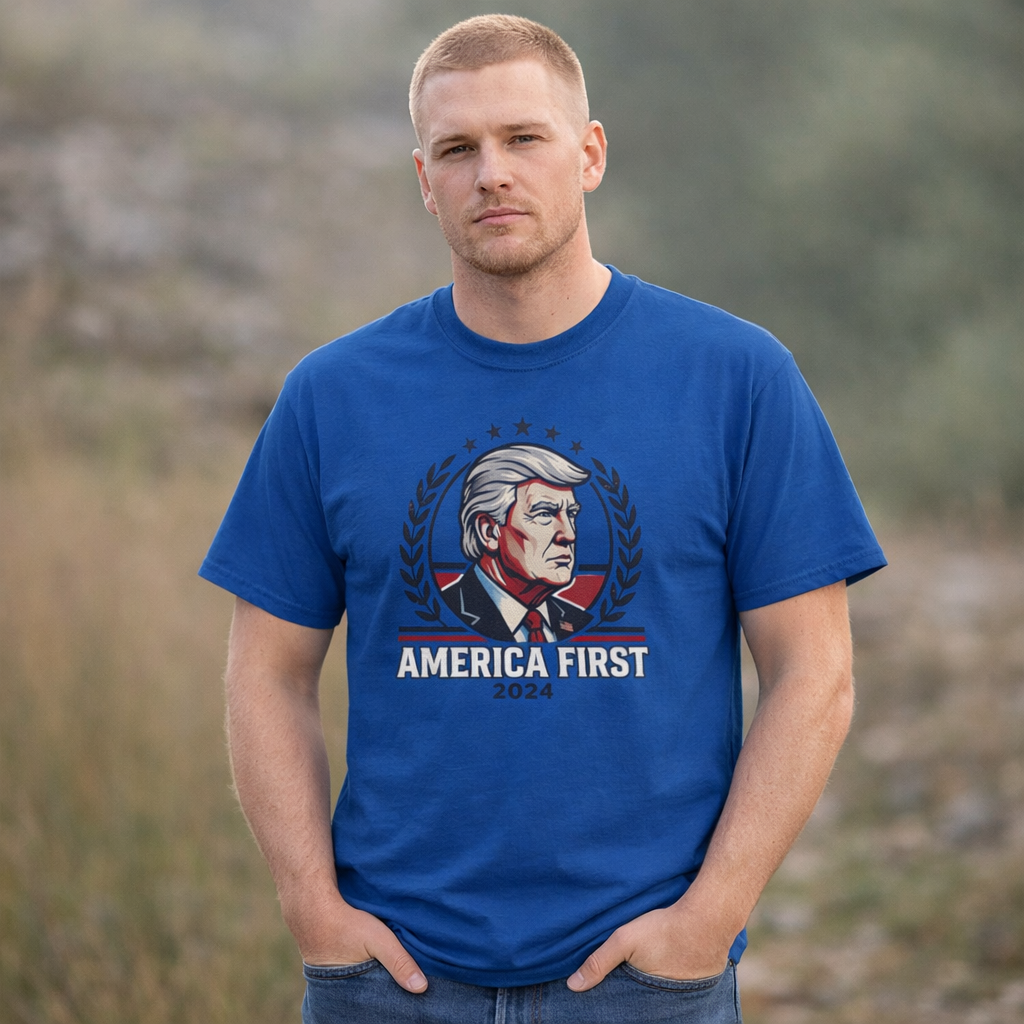"America First 2024" Patriotic Graphic T-Shirt